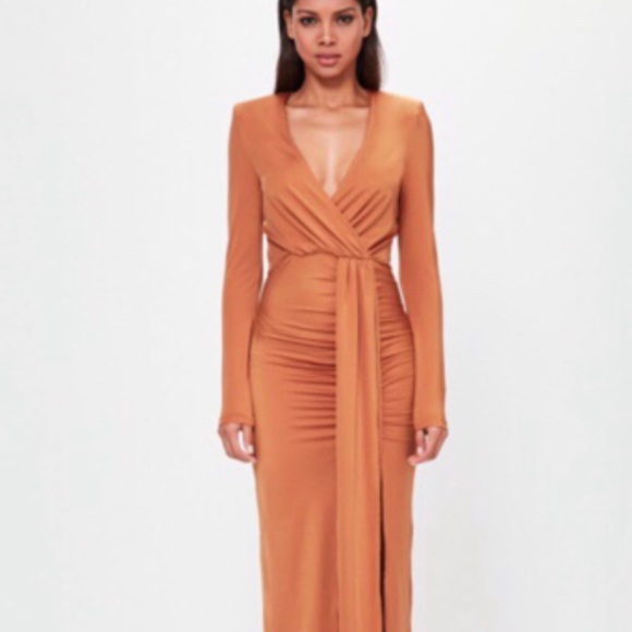 rust colored long dress